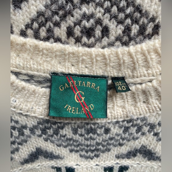 RARE VINTAGE GAELTARRA Made in Ireland Holiday Heavy Wool Sweater L - Picture 5 of 5